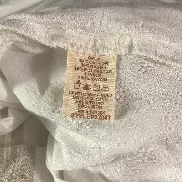 Hem & Thread Sol Stripe Open Tie Back Tiered Midi Dress Medium - Picture 9 of 11